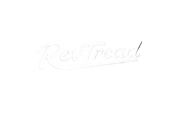 White 'RevTread' logo on a black background